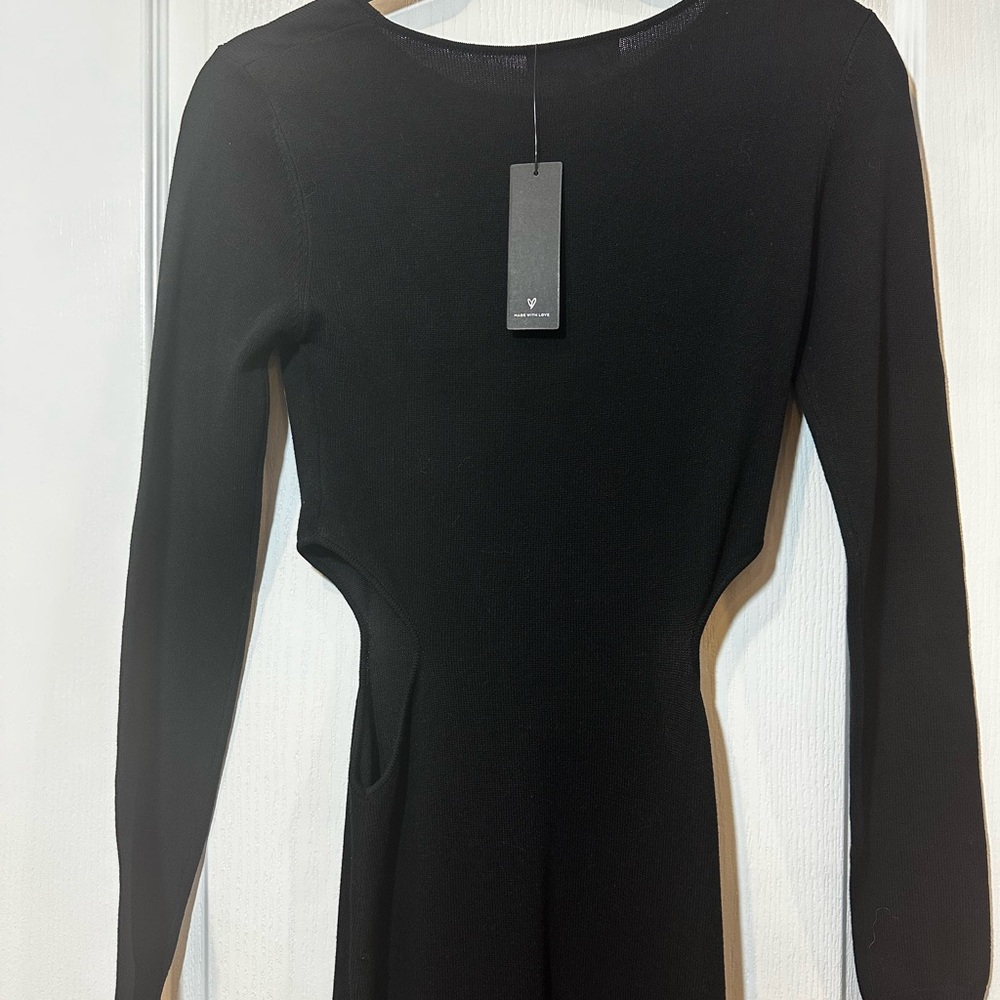 Lulu's Black Long Sleeve Sheath Dress with Cutout Details - Picture 13 of 16